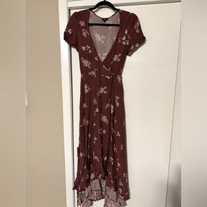 Floral wrap skirt maxi dress